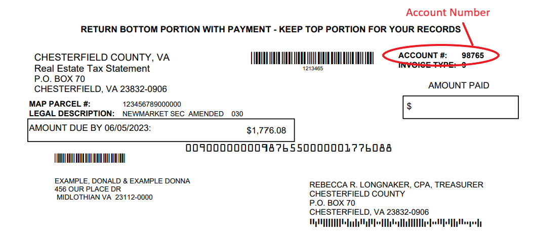 Real Estate Tax Bill Example